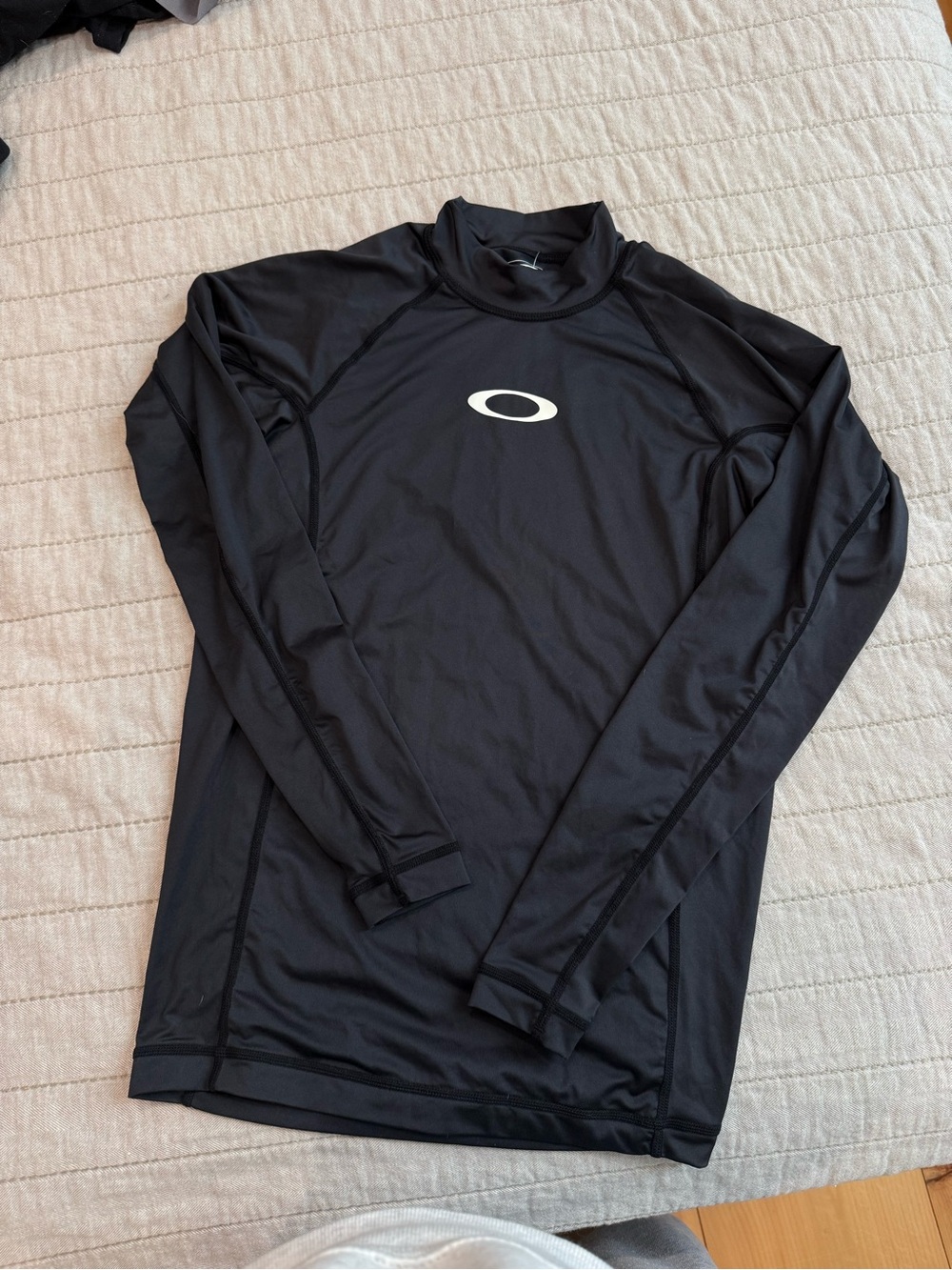 Oakley Black Long Sleeve Logo Rash Guard